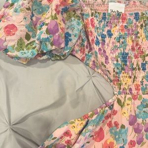 Preppy Floral Dress with Cut Outs